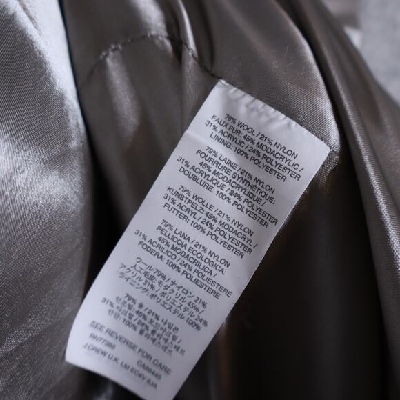 J. CREW Chateau Parka Italian Wool Stadium Cloth Heather Dusk Gray Women's 4 - Picture 15 of 16